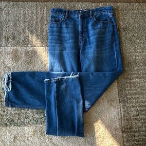 LOFT Women's Relaxed High Rise Blue Jeans